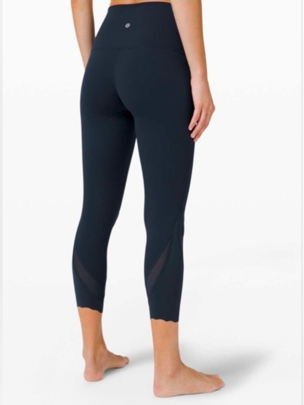Lululemon Wunder Under High-Rise Crop 23" *Updated Scallop Navy Luxtreme Size 2